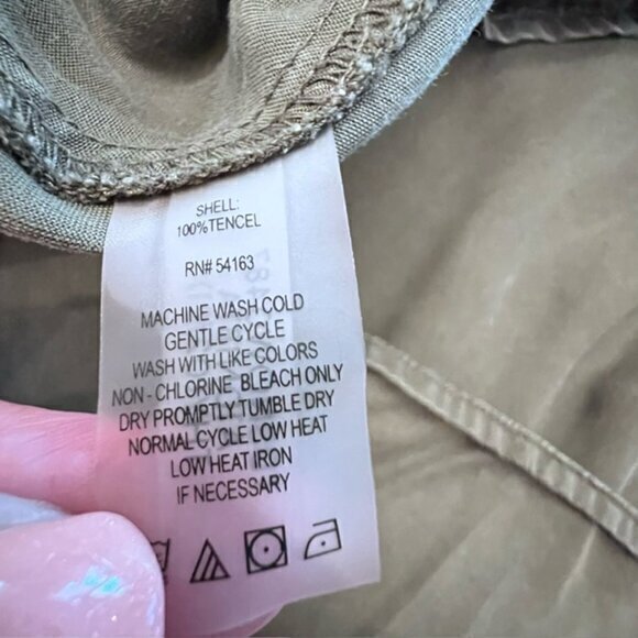 Tommy Hilfiger Utility Dress 10 Army Green Short Sleeve Drawstring Waist TENCEL - Picture 15 of 16